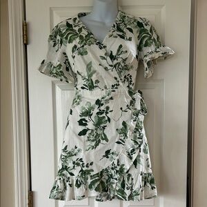 Abercrombie & Fitch White Cream Ruffled Wrap Sundress